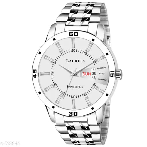 Laurels Essential White Dial DAY & DATE Funtion Men Watch