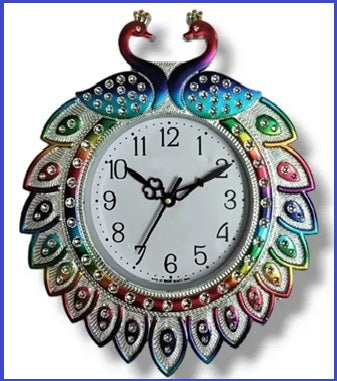 Colorful Peacock Wall Clock