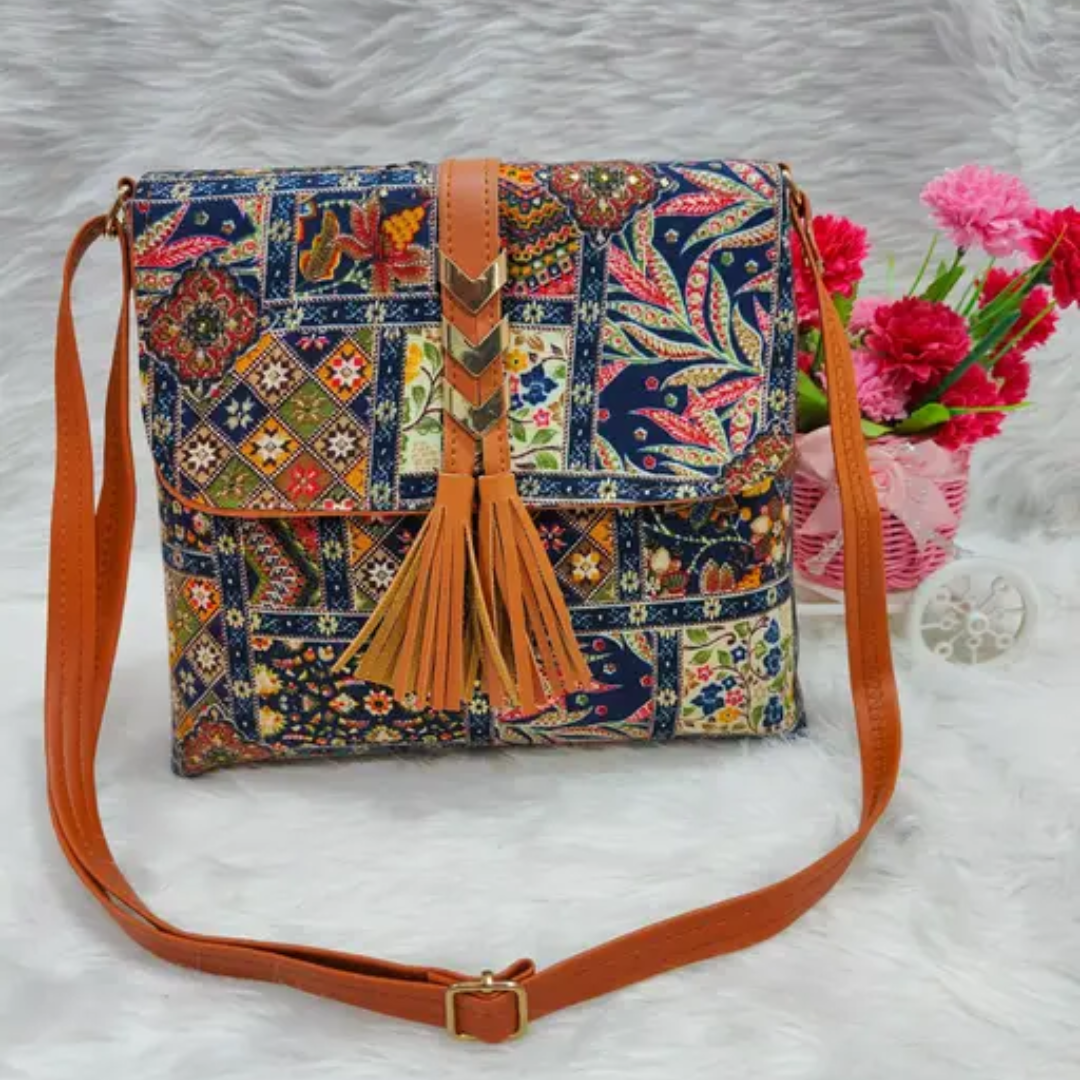 Classic ''Cotton'' Fabric ''Sling Bag'' For ''Women''//''Multicolor'' Women ''Sling Bag''//''Causal'' ''look'' slingbag//''printed sling bag''//Perfect for ''college'',''office'',''happy occasions''