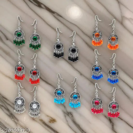 Alysa Combo of 8 Pair Small Size Colorful earrings