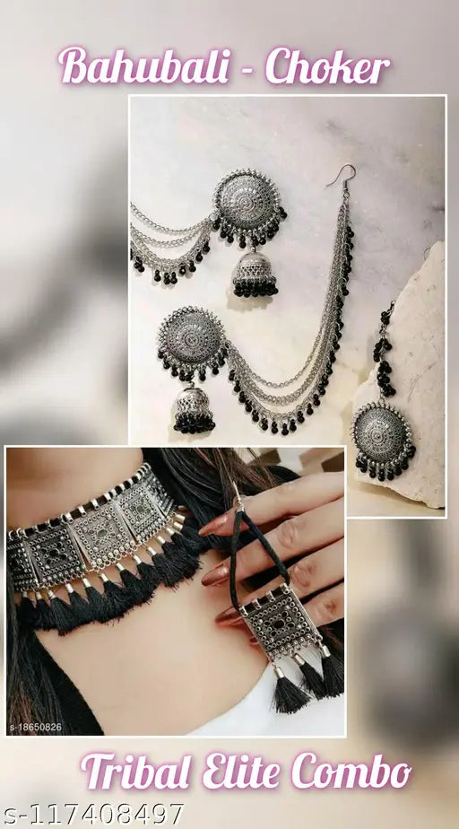 Jeweriche imitation Kashmir Trible bahubali & choker combo (bahubali choker)