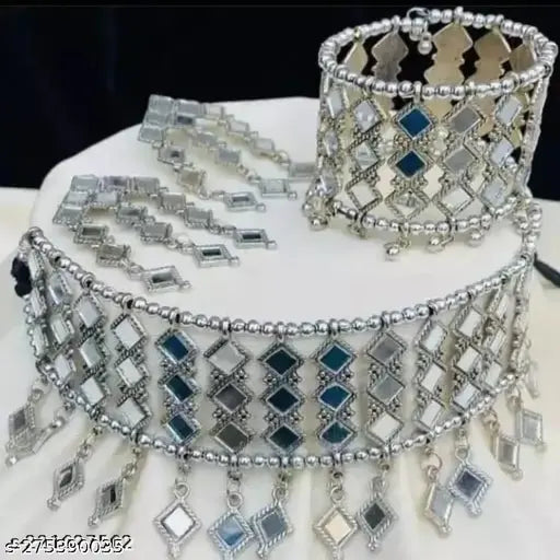 Mad Over Fashion Mirror Work Jewellery Set trending