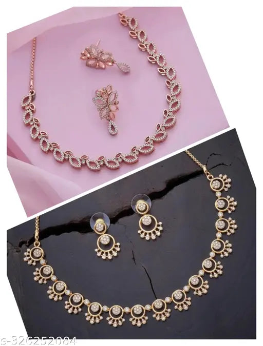 Pearl Jewellery Exclusive Traditional Combo Of 2 Necklace Set For Wedding And Party Where new uniqk Jewellery set Offer (Buy 1 Get 1 Free)