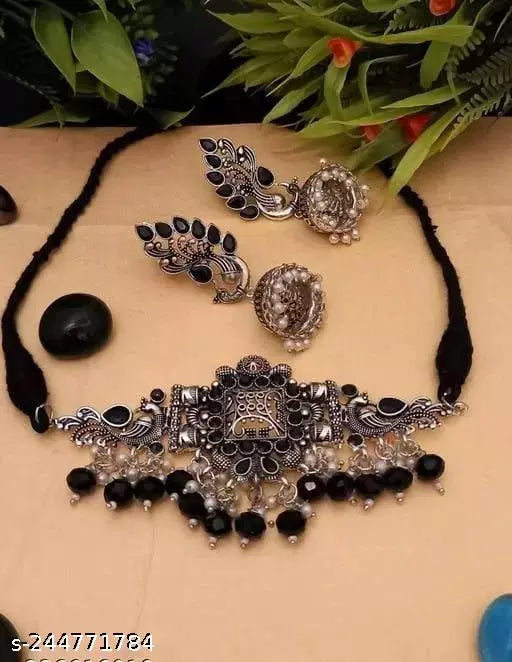 Samridhi DC Black Pearl AD Jewellery Set